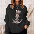 Preppy Nautical Anchor For Sailors Boaters & Yachting Sweatshirt Gifts for Her