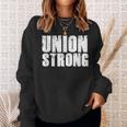 Pro Union Strong Blue Collar Worker Labor Day Papa Sweatshirt Gifts for Her