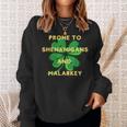Prone To Shenanigan's Happy St Patrick's Day Fun Irish Sweatshirt Gifts for Her