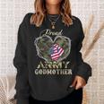 Proud Army Godmother With Heart American Flag For Veteran Sweatshirt Gifts for Her