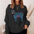 Psychedelic Zebra Trippy Zebra Animal Sweatshirt Gifts for Her