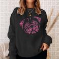 Pug Face Breast Cancer Awareness Cute Dog Pink Ribbon Sweatshirt Gifts for Her