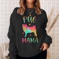 Pug Mama Colorful Pug Dog Mom Sweatshirt Gifts for Her