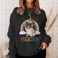 Pugicorn Pug Unicorn Girls Kids Space Galaxy Rainbow Sweatshirt Gifts for Her
