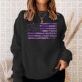 Purple Up Military Kid Us Flag Military Child Month Adult Sweatshirt Gifts for Her