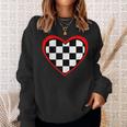 Racing Checkered Flag Heart Race Car Sweatshirt Gifts for Her