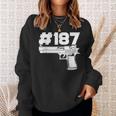 Rapper 187 With Hashtag Ratchet And Gangster Motif Sweatshirt Geschenke für Sie