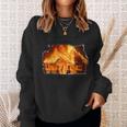 There Was A Spider But I Think It's Gone Now House On Fire Sweatshirt Gifts for Her