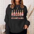 Retro Blame The Champagne Happy New Year 2024 Party Friends Sweatshirt Gifts for Her