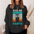 Retro Bulldogge Call Me Master Sweatshirt, Coole Hunde Liebhaber Mode Geschenke für Sie