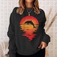 Retro Dolphin Sunset Romantic Vintage Dolphin Sweatshirt Gifts for Her