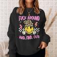 Retro Fuck Around And Find Out Leopard Smile Face Fafo Sweatshirt Gifts for Her