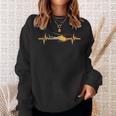Retro Helicopter Heartbeat Aviation Pilot Helicopter Sweatshirt Gifts for Her