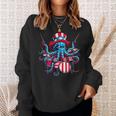 Retro Octopus Playing Drums Retro Musician Drumming Band Sweatshirt Gifts for Her