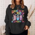 Retro Snuggle Bunny Delivery Easter Labor And Delivery Nurse Sweatshirt Gifts for Her