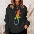 Retro Striped Gecko Cute Gecko Silhouette Vintage Children's Sweatshirt Geschenke für Sie