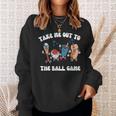 Retro Take Me Out Tothe Ball Game Baseball Hot Dog Bat Ball Sweatshirt Gifts for Her