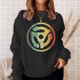 Retro Vinyl Record 45 Rpm Spindle Adapter Sweatshirt Gifts for Her