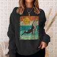 Retro Whale Lover Marine Biologist Aquarist Whales Animal Sweatshirt Gifts for Her