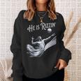 He Is Rizzin Jesus Playing Volleyball Sports Rizz Sweatshirt Gifts for Her