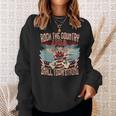 Rock The Country Music Small Town Strong America Flag Eagle Sweatshirt Gifts for Her