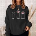 Rock Paper Scissors Hand Game Cute Paw Cat Sweatshirt Gifts for Her