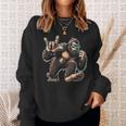 Rock And Roll Big Foot Dancing Sasquatch With Sunglass Sweatshirt Gifts for Her