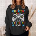 Rockin To Different Level Game Autism Awareness Gaming Gamer Sweatshirt Gifts for Her