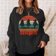 Rodeo Cowboy And Wranglers Bronco Horse Retro Style Sunset Sweatshirt Gifts for Her