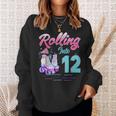 Rolling Into 12 Years Roller Skates Skating For Girls Sweatshirt Gifts for Her