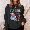 Rolling Into 7 Years Let's Roll I'm Turning 7 Roller Skate Sweatshirt Gifts for Her