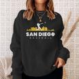 San Diego Baseball Vintage City Skyline Retro Baseball Lover Sweatshirt Gifts for Her