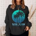 San Juan Puerto Rico Vintage Palm Trees Beach Souvenir Pride Sweatshirt Gifts for Her