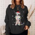 Santa Border Collie Christmas Tree Light Pajama Dog X-Mas Sweatshirt Gifts for Her