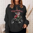 Santa Riding A Motorbike Christmas Motorcycle Christmas Sweatshirt Gifts for Her