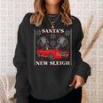 Santa's New Sleigh Muscle Car Ugly Christmas Sweatshirt Gifts for Her