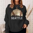 Seattle Skyline City Vintage Baseball Lover Sweatshirt Gifts for Her