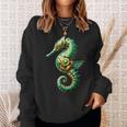 Seepferdchen Hippocampus Roboter In Grünem Gewand Sweatshirt Geschenke für Sie