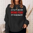 Sei Nett Meine Frau Ist Pregnant Papa Fatherhood Sweatshirt Geschenke für Sie