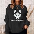 Siberian Huskies Dog Owner State Washington Husky Sweatshirt Gifts for Her