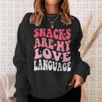 Snacks Are My Love Language Valentines Day Toddler Kid Sweatshirt Gifts for Her