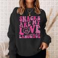 Snacks Are My Love Language Toddler Valentines Day Sweatshirt Gifts for Her