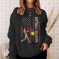 Softball Grandpa Us Flag Dad Patriotic Fathers Day Sweatshirt Gifts for Her