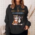 Solar Eclipse 2024 Cats Wearing Solar Eclipse Glasses Sweatshirt Gifts for Her