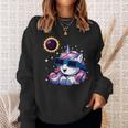 Solar Eclipse 2024 Unicorn Wearing Eclipse Glasses Sweatshirt Gifts for Her