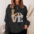 St Bernard Lazy Puppy Dog Slobbers On Word Love Sweatshirt Gifts for Her