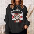 St Georges Day British Cat With English Flag Sweatshirt Gifts for Her