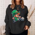 St Patrick's Day Irish Leprechaun Soccer Player Sports Sweatshirt Gifts for Her