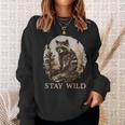 Stay Wild Cottagecore Aesthetic Raccoon Lover Vintage Racoon Sweatshirt Gifts for Her
