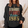 Straight Outta October 1985 35Th Awesome Birthday Sweatshirt Gifts for Her